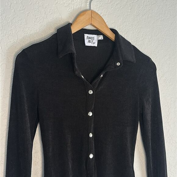 Princess Polly Snap Up Long Sleeve Crop Top Size 4 Fall Halloween Stretchy - Picture 3 of 6